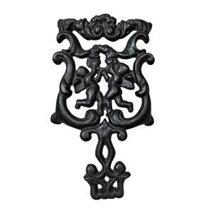 Vintage 1955 Cast Iron Cherubs Cupid Trivet 7.625" Long
